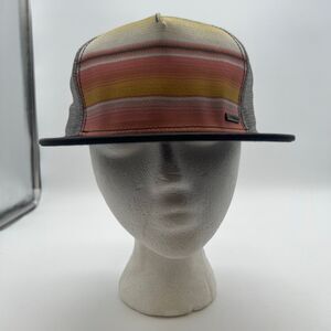 PRANA Hat Men’s One Size Multicolor Striped Flat Brim Vista Trucker